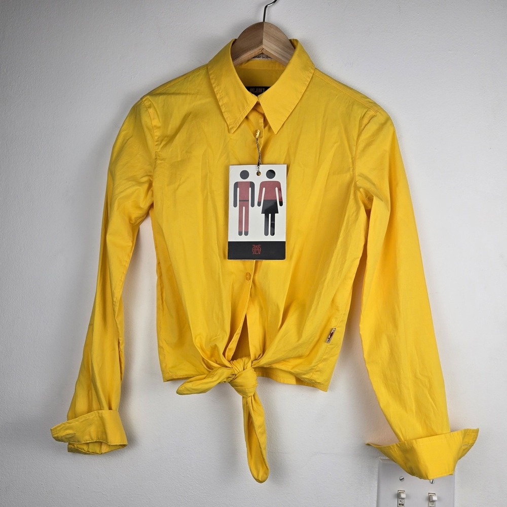 Vintage JPG Jeans Jean Paul Gaultier Tie Front Crop Top Blouse NWT Made in Italy
